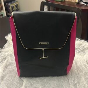 Juicy Couture Black and Pink Backpack with Modern Design